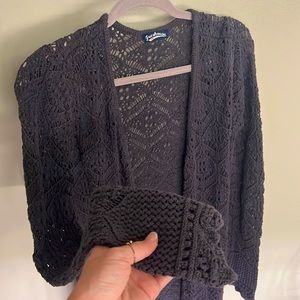 Long navy blue sweater